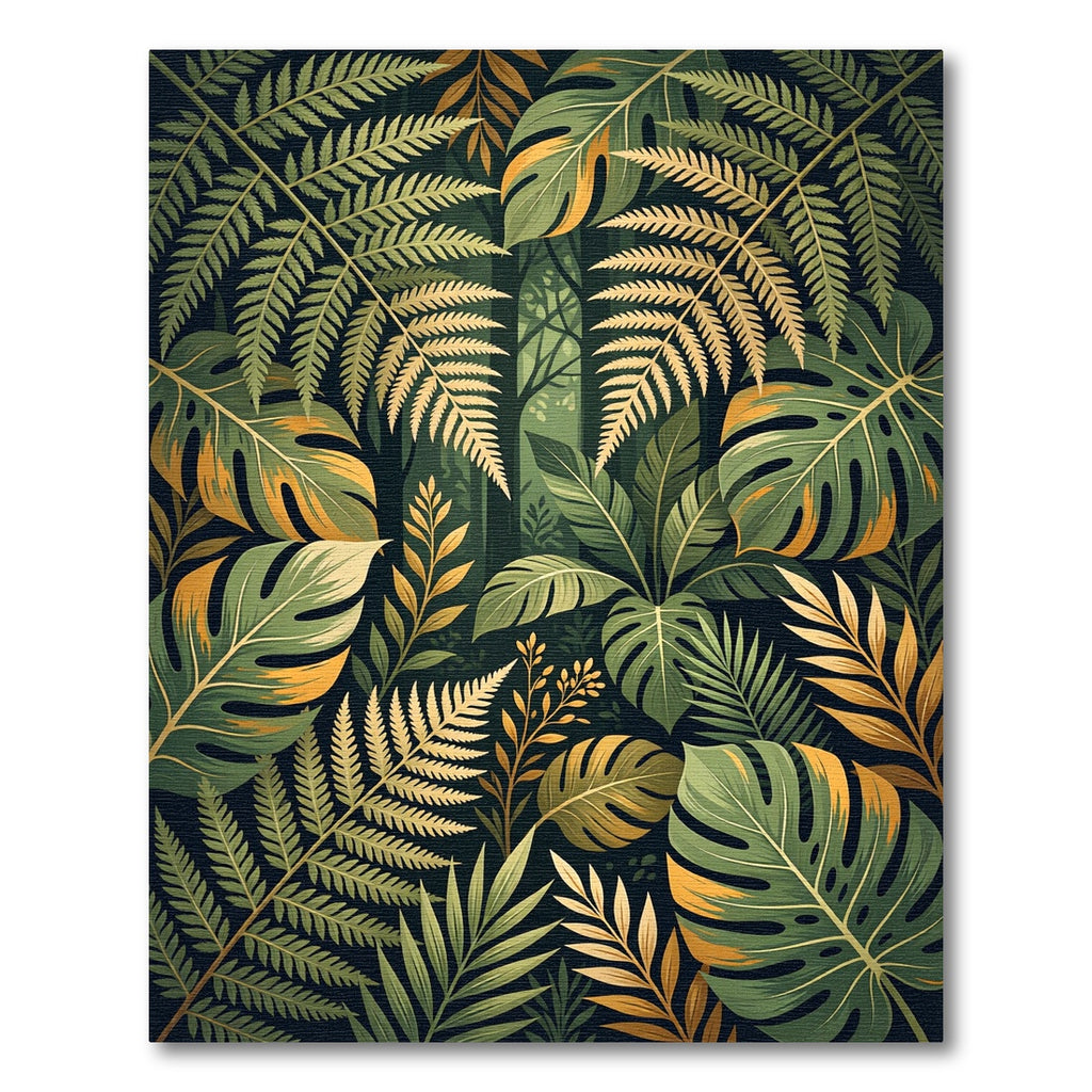 Lush Tropical Golden Rain Forest Rug