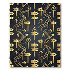 Golden Navigator Symbols on Charcoal Background Rug