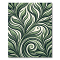 Earthy Sage Botanical Swirl Leaf Rug