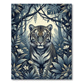 Mysterious Tiger Jungle Foliage Rug