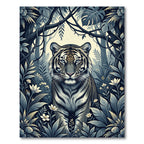Mysterious Tiger Jungle Foliage Rug