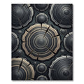 Charcoal Wood Grain Rings Rug