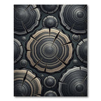Charcoal Wood Grain Rings Rug