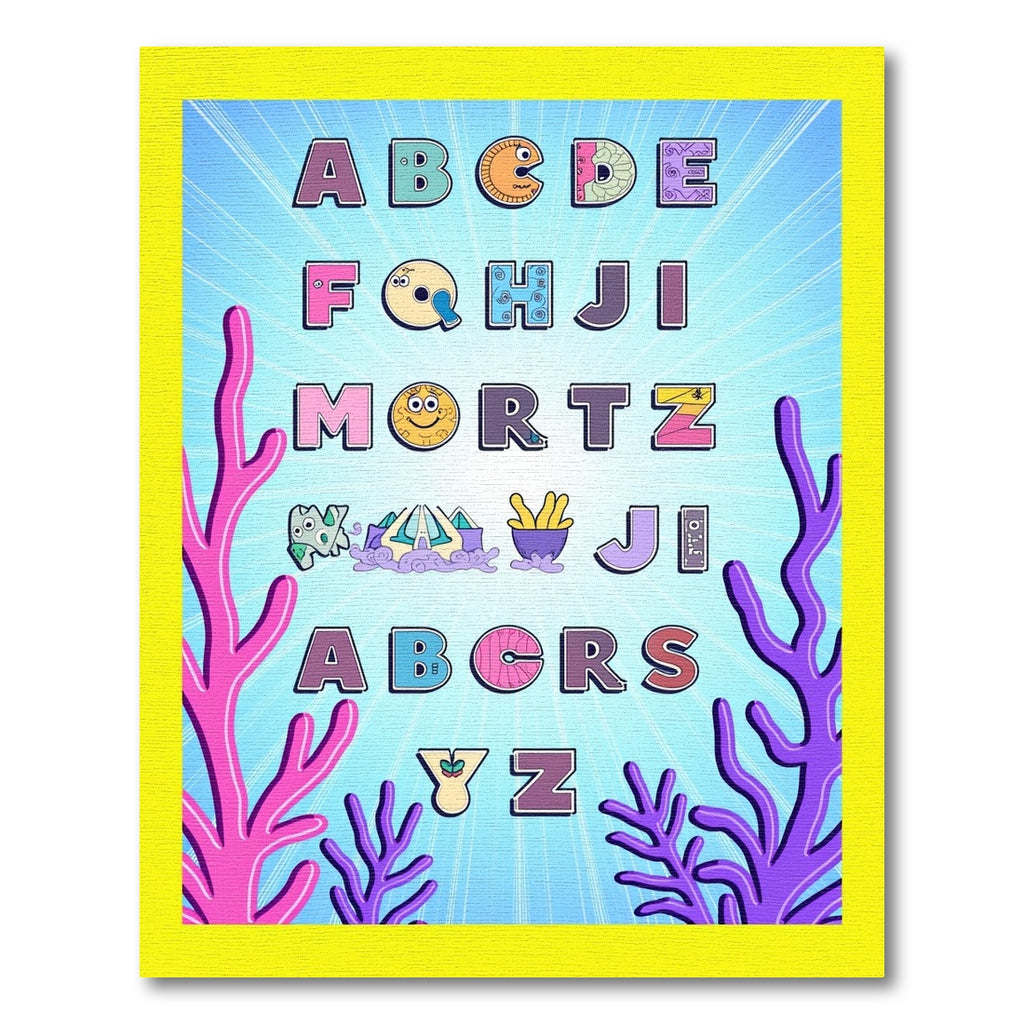 Alphabet Ocean Creatures Whimsical Rug