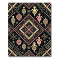 Tribal Geometric Figures Cream Coral Rug