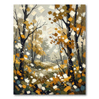 Autumn Forest Brushstroke Swirl Rug