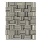 Black White Interlocking Lines Composition Rug