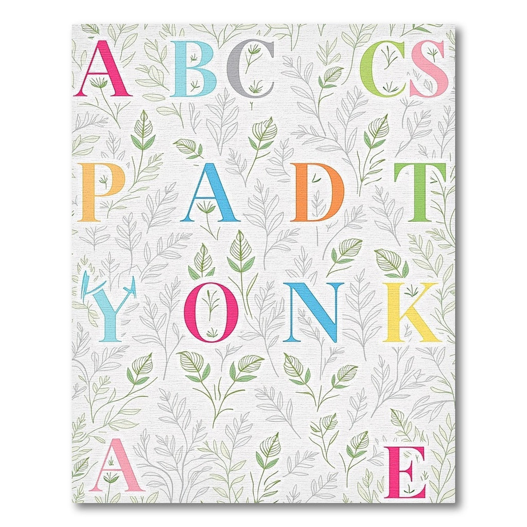 Alphabet Floral Whimsical Color Letter Collage Rug
