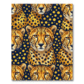 Golden Cheetah Head Spotted Polka Dot Rug