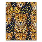 Golden Cheetah Head Spotted Polka Dot Rug