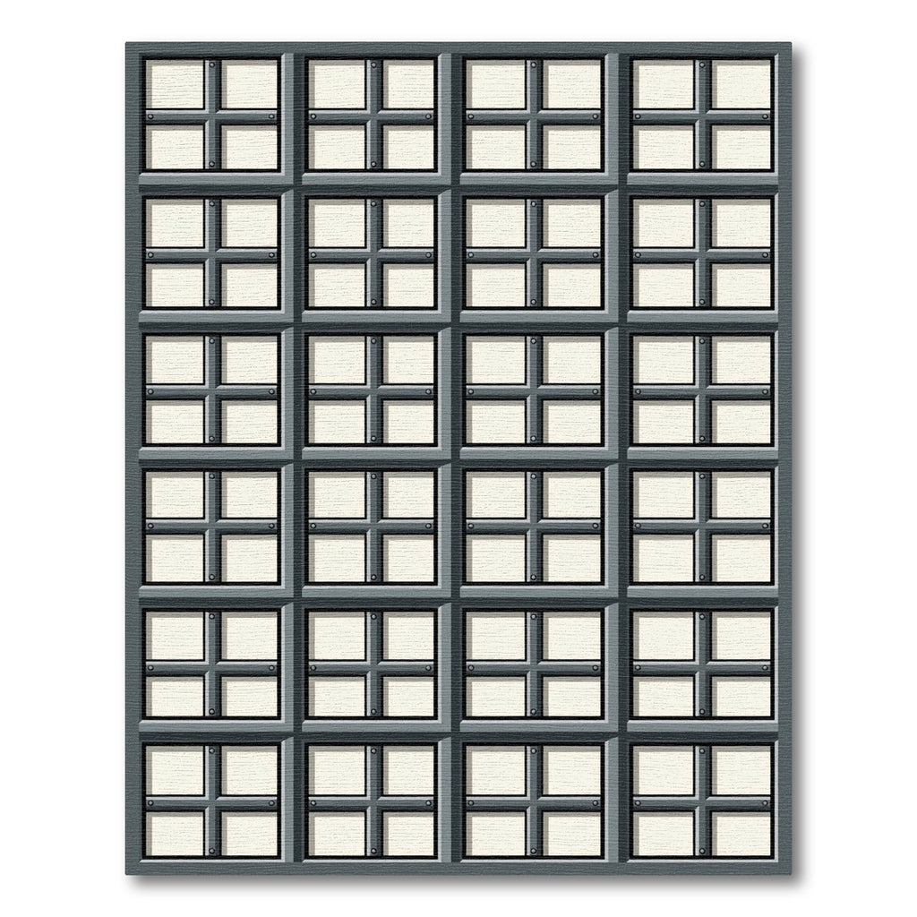 Gray Window Pane Grid Rug