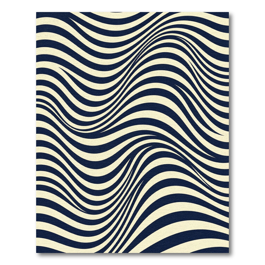 Modern Cream and Charcoal Wavy Stripe Rug