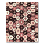 Earthy Rose Geometric Hexagon Floral Rug