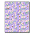 Whimsical Lavender Floral Abstract Flow Rug