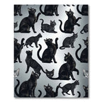 Playful Black Cats All Over Rug