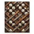 Rustic Woven Wood Lattice Rug