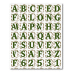 Green Embossed Alphabet Tiles Rug