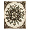 Vintage Neutral Floral Medallion Illustration Rug