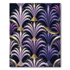 Art Deco Purple Golden Fountain Cascade Rug