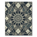 Dark Gray Chain Medallion Floral Diamonds Rug