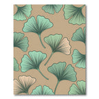 Sage Green Ginkgo Leaf Botanical Illustration Rug