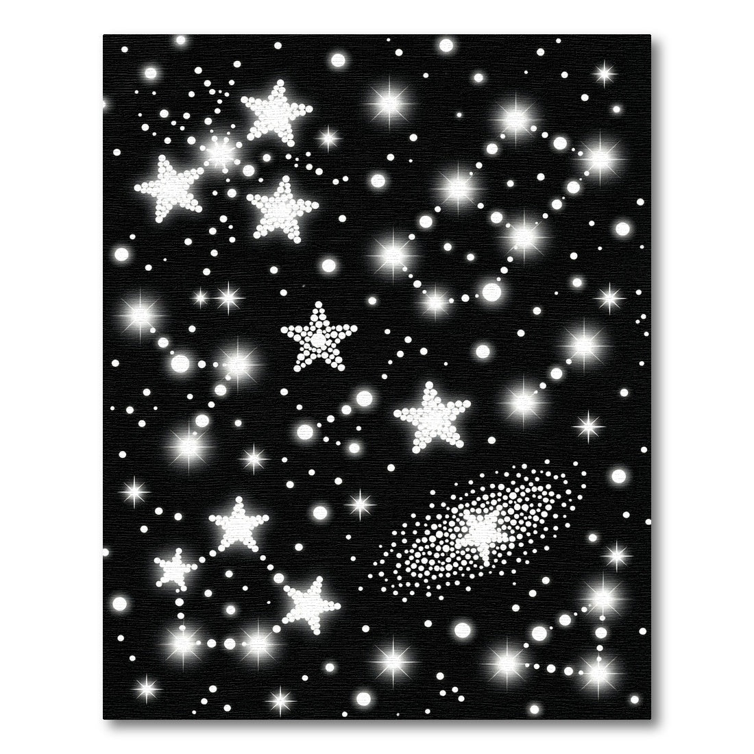 Cosmic White Stars Galaxy Sparkle Rug