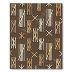 Golden Wood Grain Stripe Composition Rug