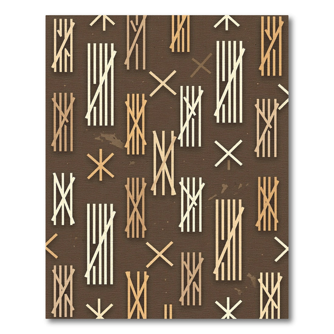 Golden Wood Grain Stripe Composition Rug