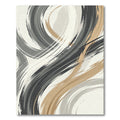 Modern Gold and Charcoal Swirl Rug