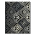 Silver Black Diamond Geometric Ornament Rug