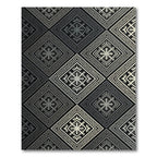 Silver Black Diamond Geometric Ornament Rug