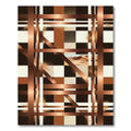 Geometric Copper Dune Check Rug