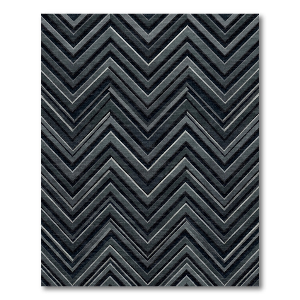 Sophisticated Charcoal Zigzag Chevron Texture Rug