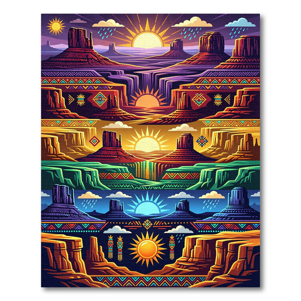 Vibrant Southwestern Landscape Mesas Sun Rug