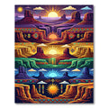 Vibrant Southwestern Landscape Mesas Sun Rug
