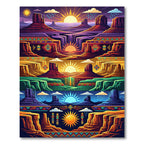 Vibrant Southwestern Landscape Mesas Sun Rug