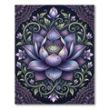 Elegant Violet Lotus Floral Mandala Rug