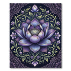Elegant Violet Lotus Floral Mandala Rug