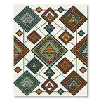 Tribal Earth Pyramid Geometric Medallion Rug