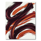 Modern Saffron and Burgundy Abstract Swirl Rug