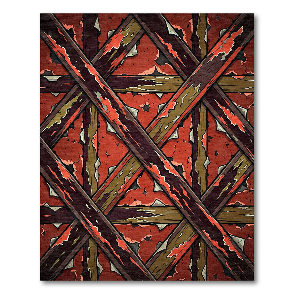 Rustic Crossed Wood Texture Rug