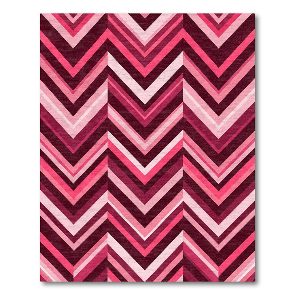 Pink Chevron Geometric Stripes Rug