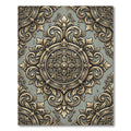 Ornate Gold Leaf Filigree Medallion Rug