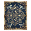 Celestial Feline Mandala Navy Gold Rug
