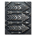 Tribal Gray Arrow Geometric Layout Rug