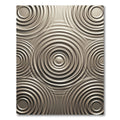 Modern Metallic Silver Concentric Circles Rug