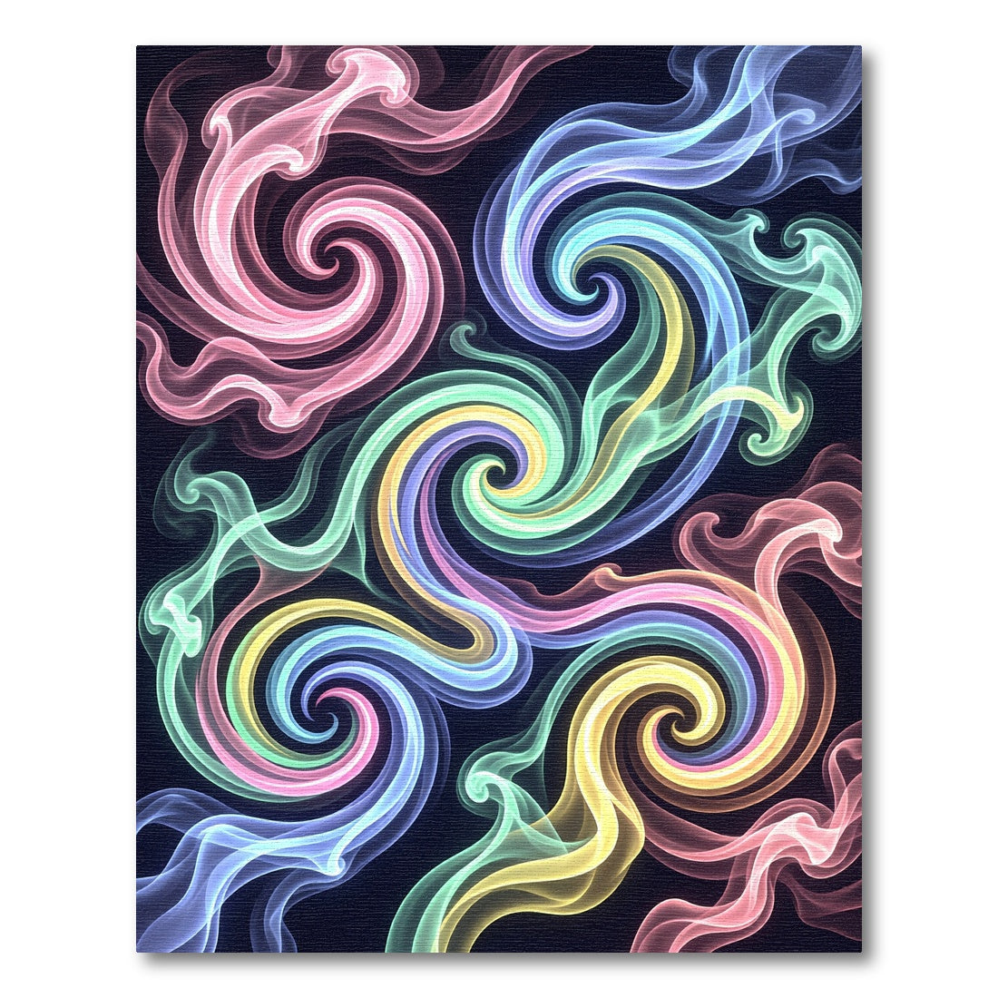 Vibrant Multicolored Ethereal Swirling Smoke Rug