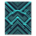 Aqua Tribal Stair Illusion Rug