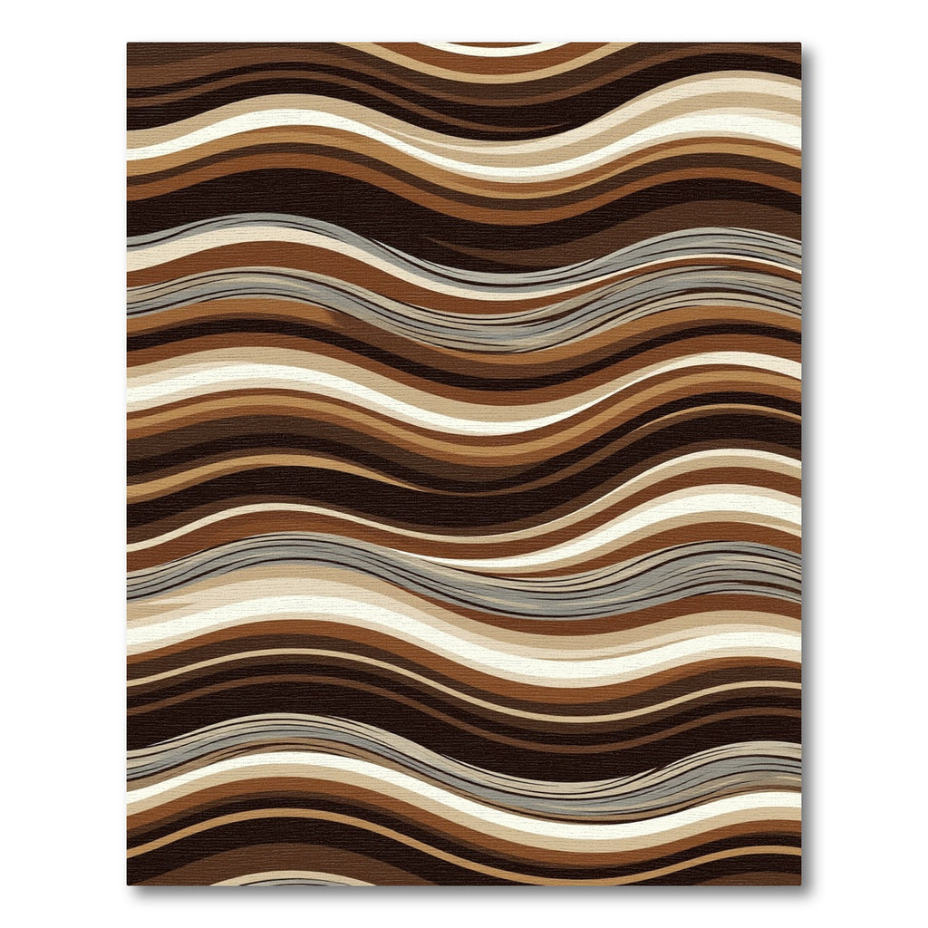 Earthy Tones Wavy Stripe Composition Rug
