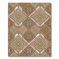 Ornate Gold Floral Geometric Mosaic Rug